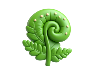 3D Render Green Fern Illustration