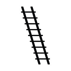 Black silhouette vector illustration of a straight ladder design