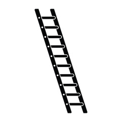 Black silhouette vector illustration of a straight ladder design