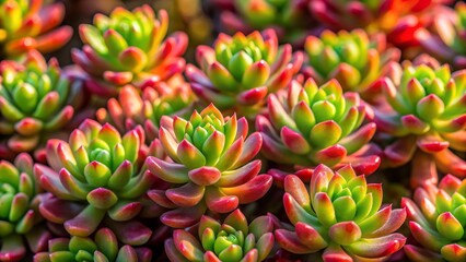 Fototapeta premium Vibrant Succulent Garden A Close Up of Colorful Rosette Plants in Full Bloom
