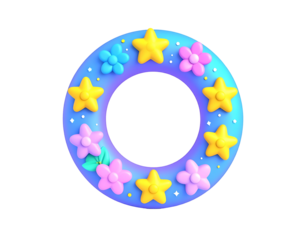 3D Floral Star Wreath Frame