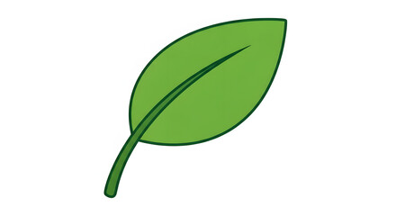 Bright Green Leaf Graphic on White Backdrop