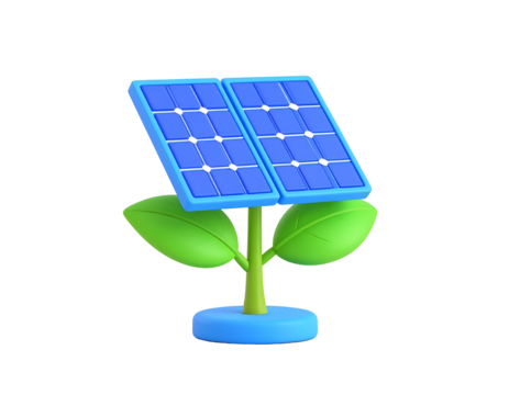 3D Solar Panel Plant Illustration
