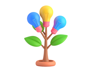 3D Illustration Idea Tree