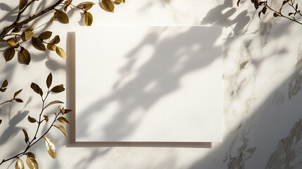 A luxury wedding invitation template with no text. Subtle gold foil detailing around the border. 