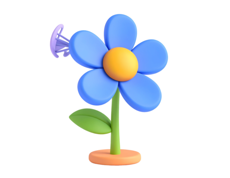 3D Cartoon Flower Illustration