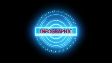 Futuristic tech infographic showing data processing and system metrics with digital graphics 4k video animation - Powered by Adobe