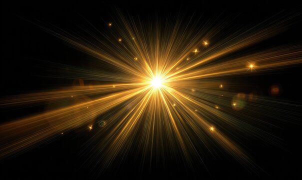 Radiant golden burst on black