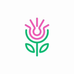 abstract flower line logo design