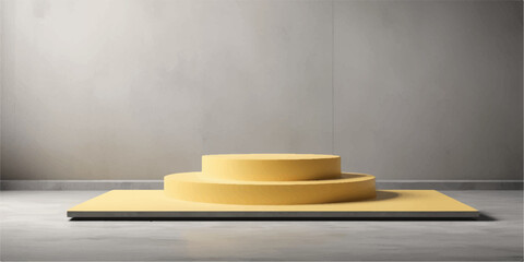 An elegant wood podium with a golden pedestal rests against the living room wall, beside a comfortable armchair, under a contemporary lamp