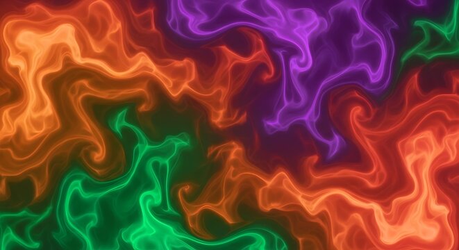 Colorful swirling abstract background with glowing effect and fluid motion style, concept for Halloween invitations, digital art, and party flyers - Powered by Adobe