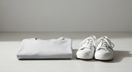 Clean Slate Style: Fresh White T-Shirt and Sneakers for Effortless Everyday Comfort.