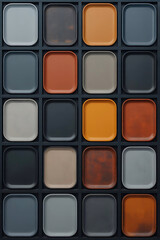 Assortment of Rounded Rectangular Trays in Various Earthy Tones and Grays selection color palette