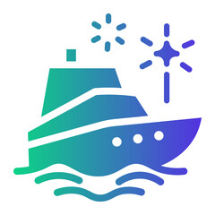 cruise ship Gradient icon