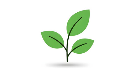 Fototapeta premium Fresh Green Leaf Sprout Icon on White Background