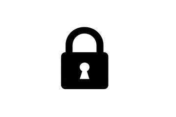 Simple black padlock icon on white