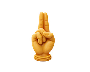 Gold Hand Gesture on Transparent Background, PNG