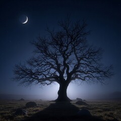 tree in the moonlight