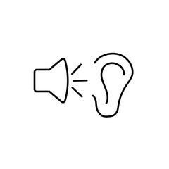 Icon a active listening, isolated against a clean background.