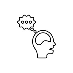 Icon a think, isolated against a clean background.