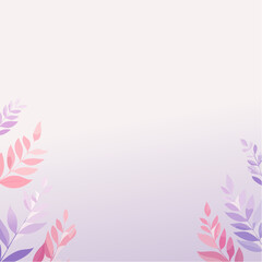 A pink and blue background with a pink and white plant and pink flowers
1