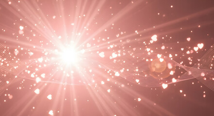 Sparkling Heart Bokeh Effect with Radiant Light Burst symbolizing love, romance, celebration, and joyous emotions, creating a magical atmosphere