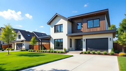 modern house in the park