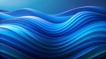 Fototapeta premium Abstract layered waves in deep blue with smooth futuristic fluid design illustration