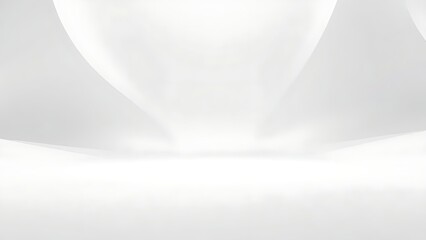Ultra-minimalist white abstract surface with concave shapes, glowing softly in a futuristic design.