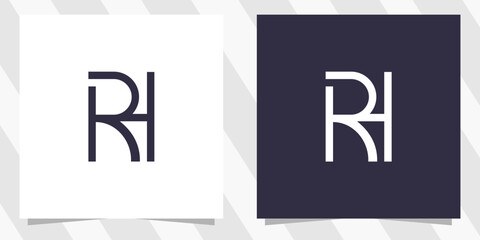 letter rh hr logo design vector