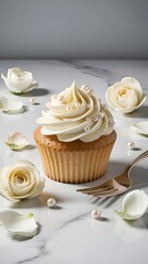 super luxury cupcake on a table in a restaurant