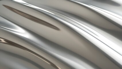 Modern metallic silver with smooth wave reflections.