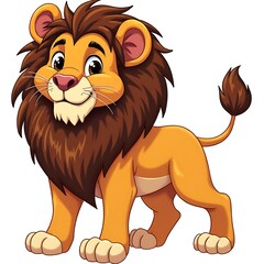 Obraz premium lion cartoon isolated on white background