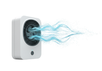 Portable air cooler with mist isolated on transparent background