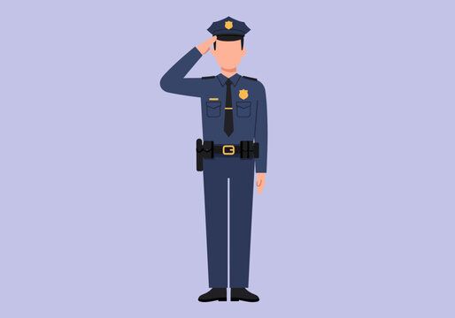 police officer saluting in blue uniform clip art preview