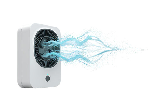 Portable air cooler with mist isolated on transparent background