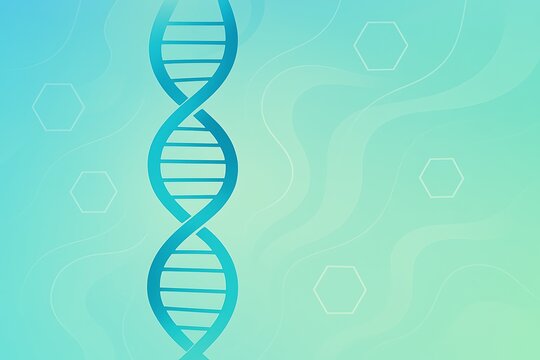 Stylized DNA strand illustration with soft flowing lines and minimal hexagon shapes background art. - Powered by Adobe