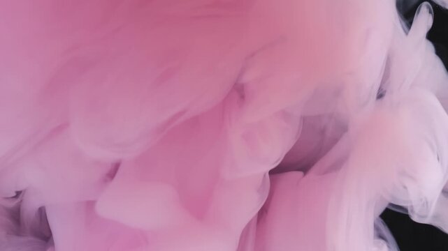Wet smoke. Paint color. Blur pink cloud texture wave mix liquid ethereal chemical fluid flying on creative abstract art background.