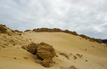 Amazing views of the Giant Sand Dunes, Cape Reinga, New Zealand.