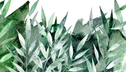 Watercolor botanical border