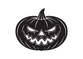 Halloween Pumpkin Face Silhouette Vector Illustration Isolated.