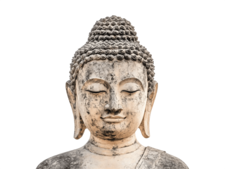 Buddha statue with serene expression in a classic meditative pose