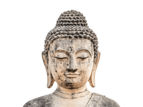 Buddha statue with serene expression in a classic meditative pose