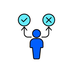 Obraz premium Icon a decision making, isolated against a clean background.