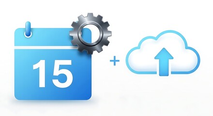 Obraz premium calendar settings cloud upload technology concept