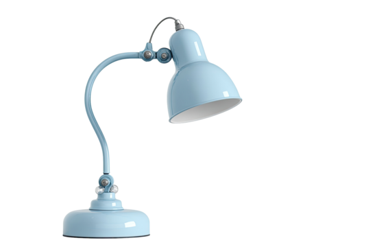 Light blue desk lamp with adjustable arm