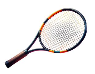 tennis racket and ball isolated
