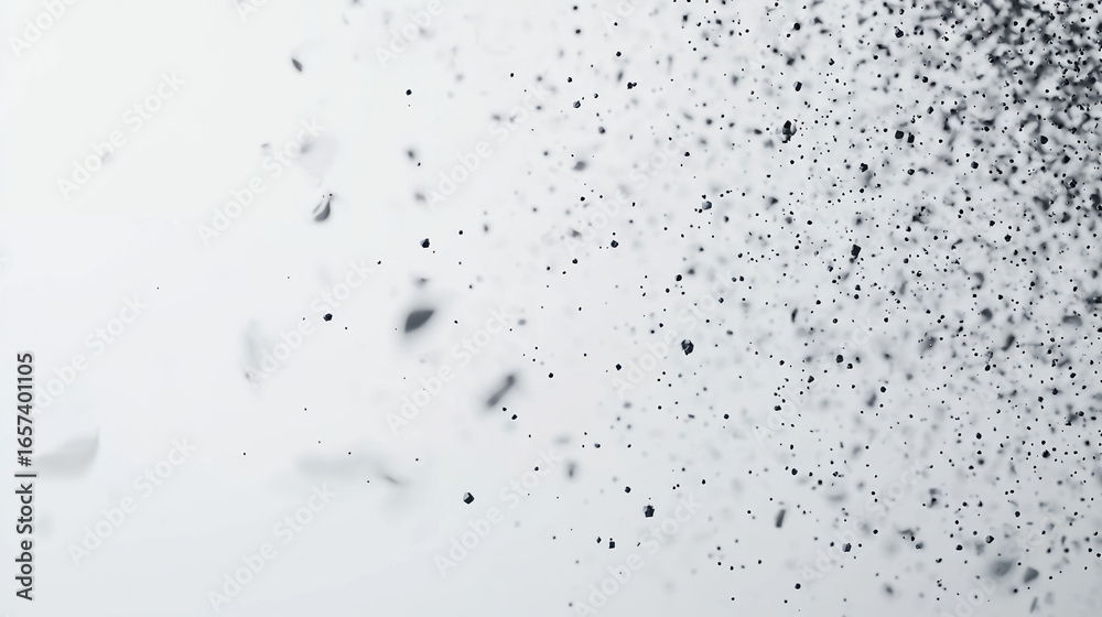 Wall mural a white background with particles or elements randomly drifting in space. 909-458c-8d69-970942548057