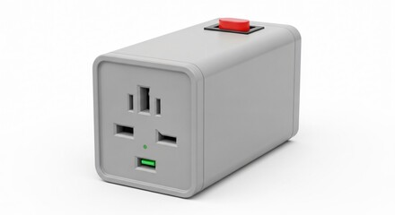Modern travel adapter with USB ports and power switch