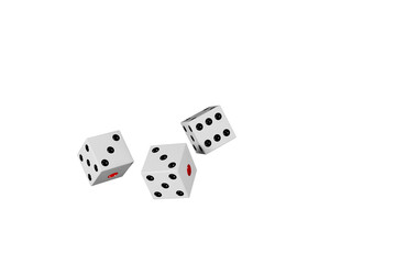 転がる三つのサイコロ